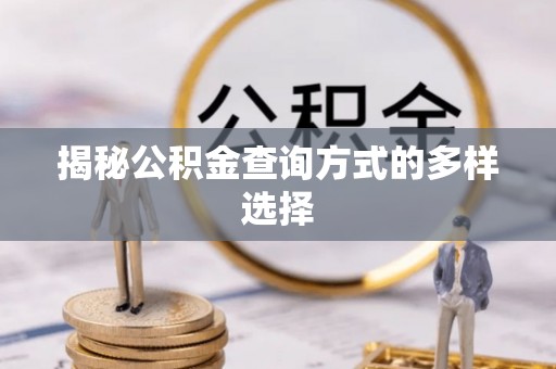 青州揭秘公积金查询方式的多样选择